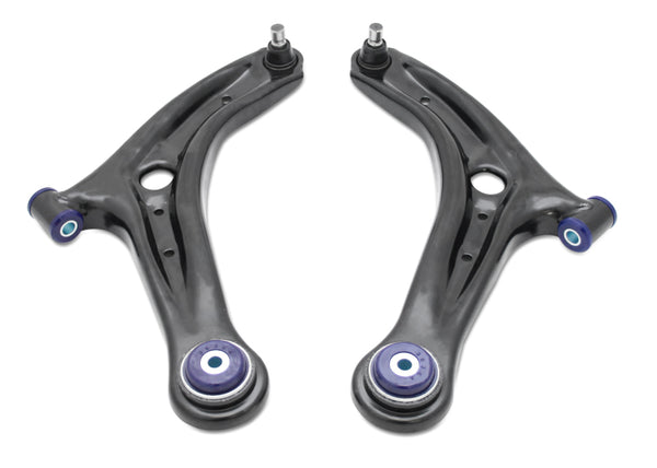 SuperPro 14-19 Ford Fiesta ST Front Lower Control Arm Set w/ Preinstalled SuperPro Bushings - Bull Strap