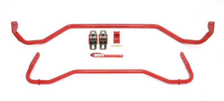BMR 08-09 Pontiac G8 Front & Rear Sway Bar Kit w/ Bushings - Red - Bull Strap