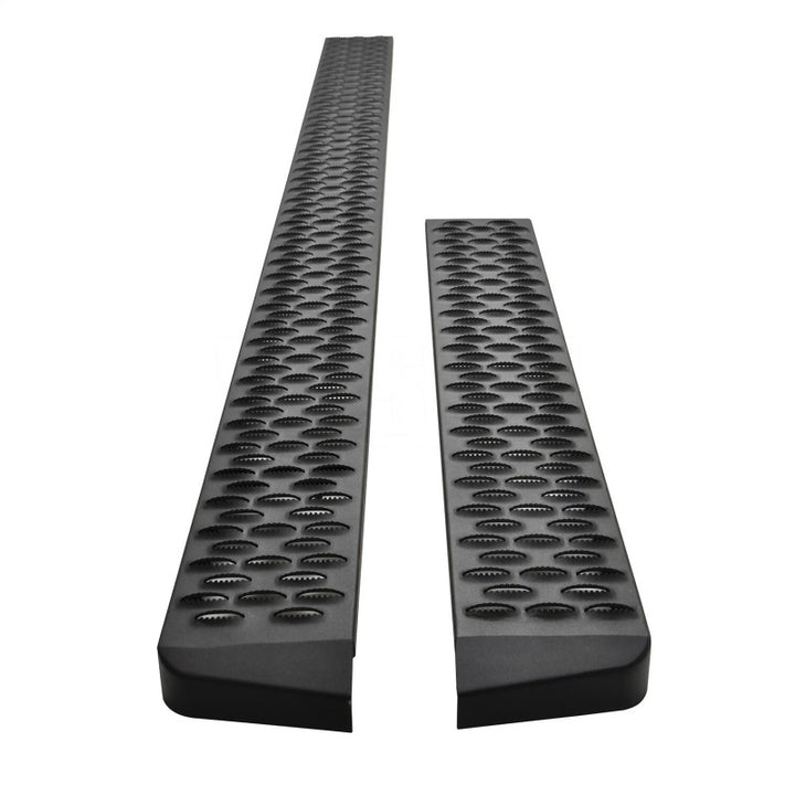Westin Ford Transit Van 150/250/350 (46in Driver & 97in. Pass) Grate Steps Running Boards - Tex. Blk - Bull Strap
