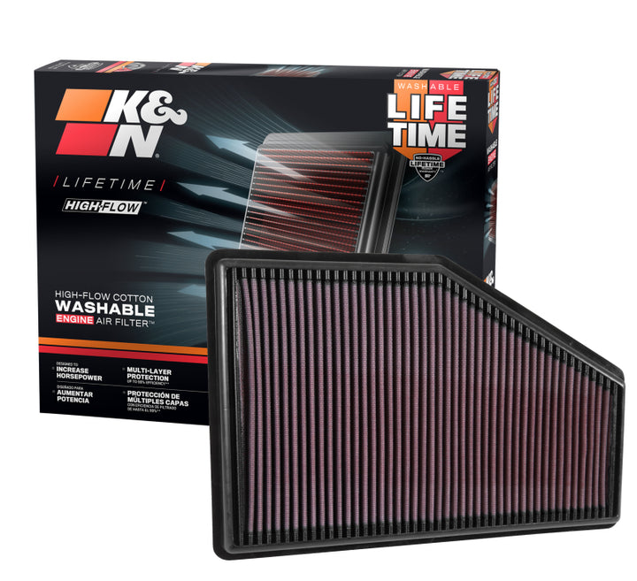 K&N 16-17 Chevrolet Malibu L4 1.5L F/I Replacement Air Filter - Bull Strap