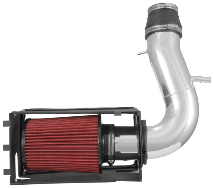 Spectre 11-19 Ford Explorer V6-3.5L F/I Air Intake Kit - Polished Aluminum w/Red Filter - Bull Strap