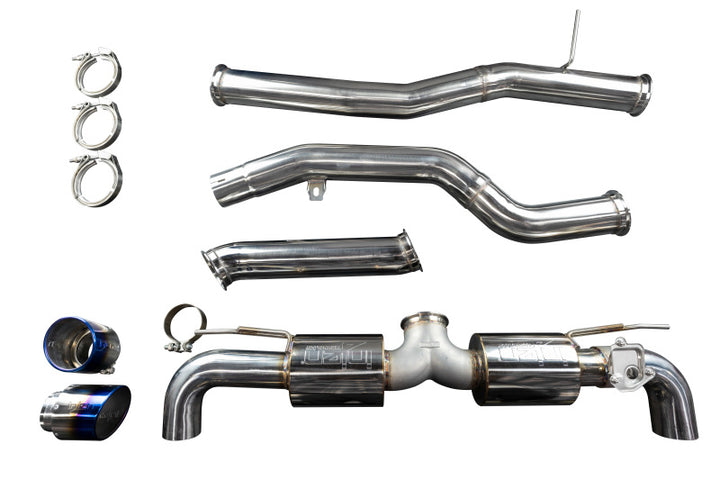 Injen 20-21 Toyota Supra 3.0L Turbo 6cyl SS Cat-Back Exhaust w/ Burnt Tips - Bull Strap