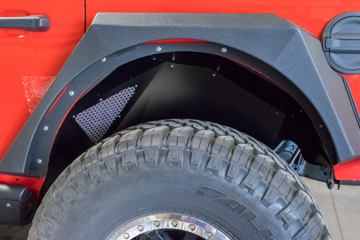 DV8 Offroad 2018+ Jeep Wrangler JL Rear Inner Fenders - Black - Bull Strap