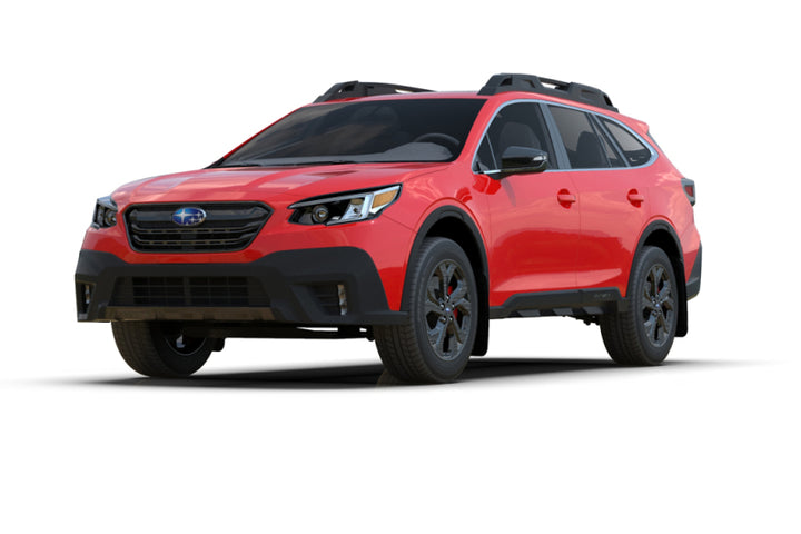 Rally Armor 20-25 Subaru Outback Black UR Mud Flap w/White Logo - Bull Strap