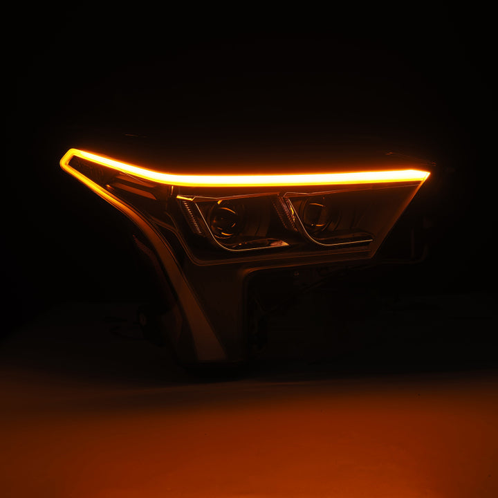 AlphaRex 22-23 Toyota Tundra LUXX-Series Headlights Black w/Amber DRL - Req 810029 OR 810030 - Bull Strap