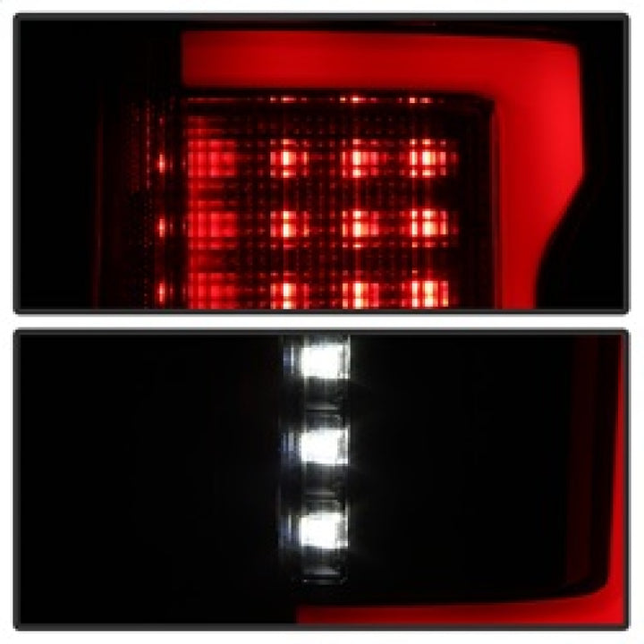 Spyder 15-17 Ford F-150 LED Tail Lights (w/Blind Spot) - Black Smoke (ALT-YD-FF15015BS-LBLED-BSM) - Bull Strap