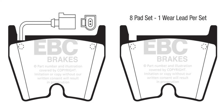 EBC 17-18 Audi  RS3 Redstuff Front Brake Pads - Bull Strap