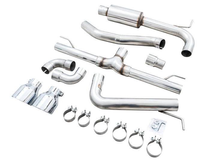 AWE 2022 VW GTI MK8  Track Edition Exhaust - Chrome Silver Tips - Bull Strap