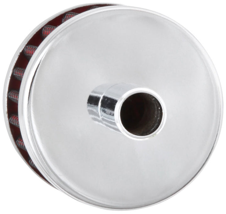 K&N Steel Base Chrome Top Crankcase Vent Filter 1/2in. Vent / 2in. OD / 1-1/2in. Height - Bull Strap
