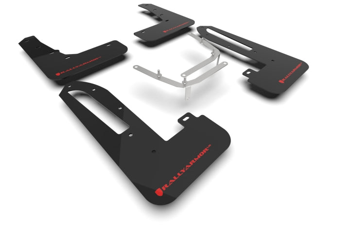 Rally Armor 23-25 Honda Civic Type R Black Mud Flap Red Logo - Bull Strap