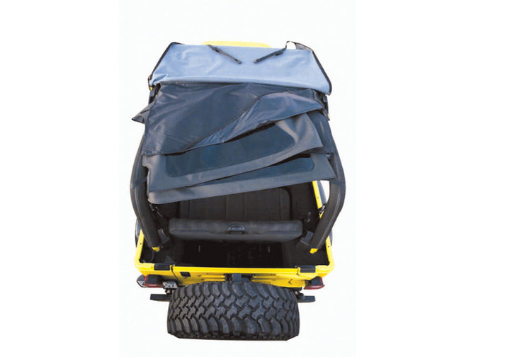 Rampage 1997-2006 Jeep Wrangler(TJ) Excludes LJ Unlimited Frameless Soft Top Kit - Black Diamond - Bull Strap