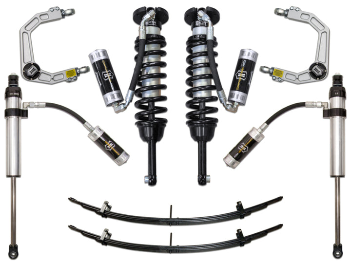 ICON 05-15 Toyota Tacoma 0-3.5in/2016+ Toyota Tacoma 0-2.75in Stg 5 Suspension System w/Billet Uca - Bull Strap