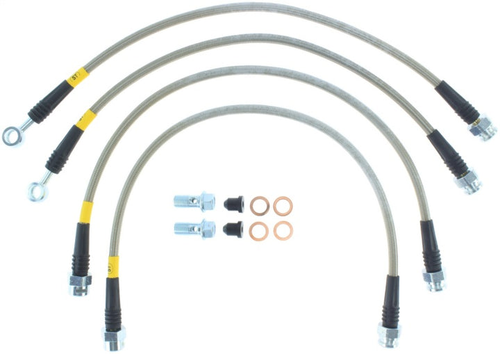 StopTech 08-17 Chevrolet Silverado 1500 Stainless Steel Rear Brake Lines - Bull Strap