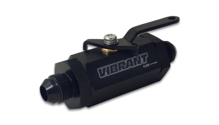 Vibrant -8AN to -8AN Male Shut Off Valve - Black - Bull Strap