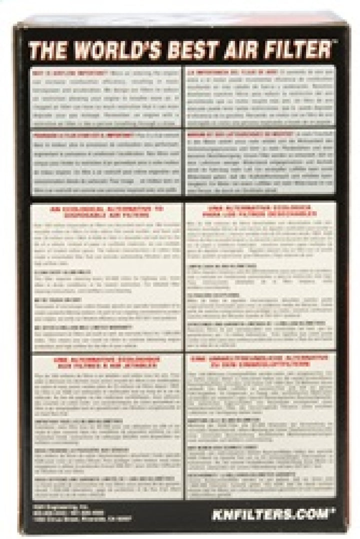 K&N Filter Universal Rubber Oval Straight 4.5in OL x 3.75in OW x 7in Height 20 Degree Angle - Bull Strap