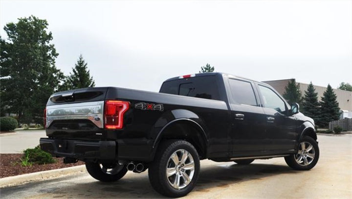 Corsa 2015-2020 Ford F-150 5.0L V8 (Super Crew Cab) Black Sport Single Side Dual 4in Tips CB Exhaust - Bull Strap