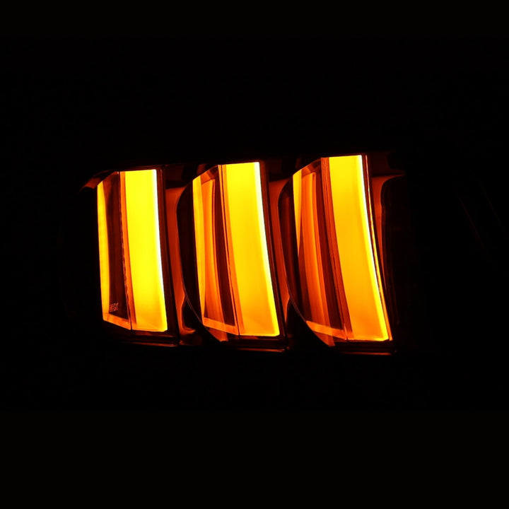 AlphaRex 15-23 Ford Mustang NOVA-Series Prismatic LED Tail Lights Alpha-Black - Bull Strap