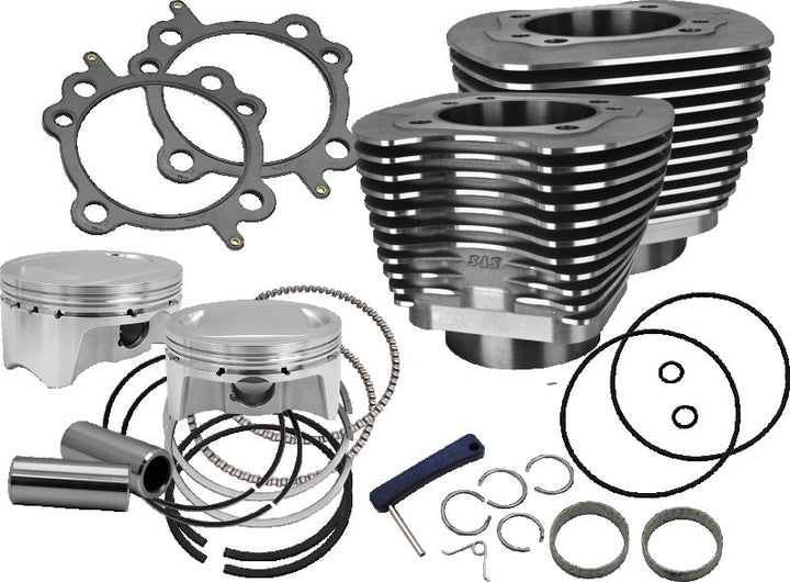 S&S Cycle 07-17 BT 107in Bolt-In Big Bore Kit - Wrinkle Black - Bull Strap