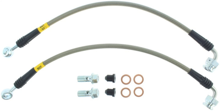 StopTech Evo 8 & 9 Stainless Steel Rear Brake Lines - Bull Strap