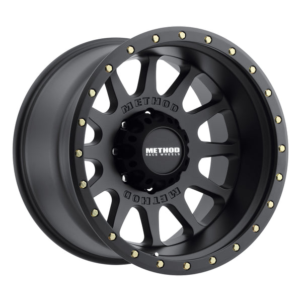 Method MR605 NV 20x10 -24mm Offset 8x170 124.9mm CB Matte Black Wheel - Bull Strap