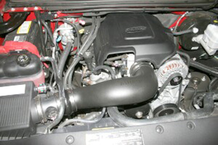 Airaid 07-13 Avalanche/Sierra/Silverado 4.3/4.8/5.3/6.0L Airaid Jr Intake Kit - Dry / Red Media - Bull Strap