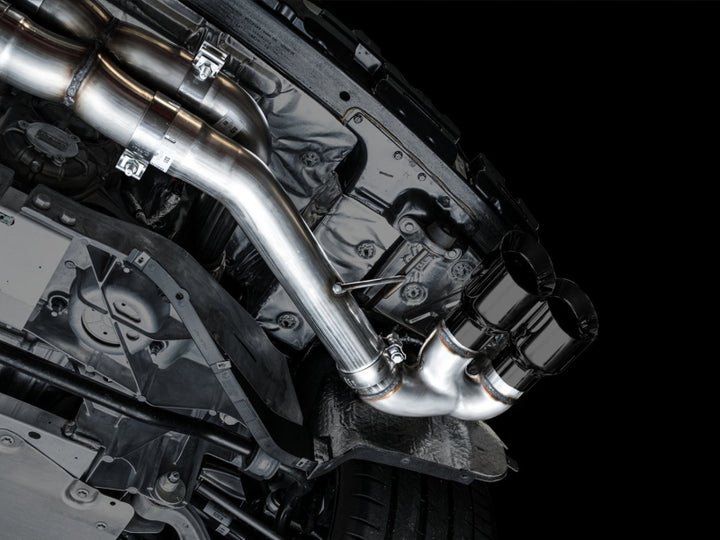 AWE Tuning 2020 Chevrolet Corvette (C8) Track Edition Exhaust - Quad Diamond Black Tips - Bull Strap