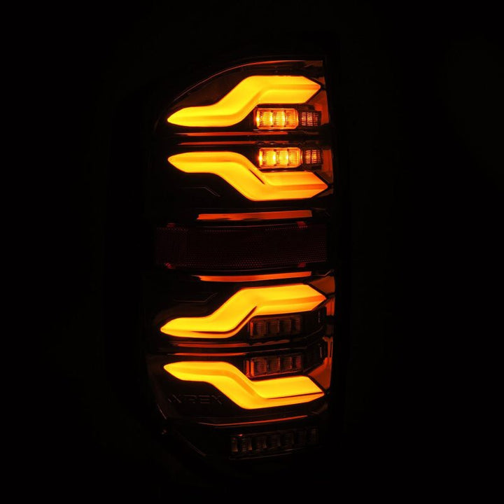 AlphaRex 14-21 Toyota Tundra LUXX LED Taillights Blk w/Activ Light/Seq Signal - Bull Strap