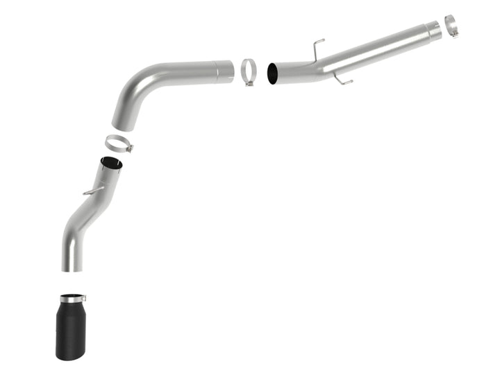 aFe ATLAS 5in Alum Steel DPF-Back Exhaust System w/Black Tip 19-20 Ram Diesel Trucks L6-6.7L (td) - Bull Strap