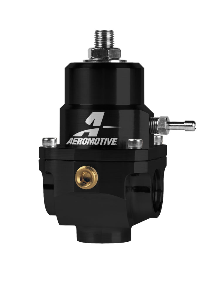 Aeromotive Adjustable Regulator - 35-75PSI - .313 Valve - (2) -08 Inlets/-08 Return - Bull Strap