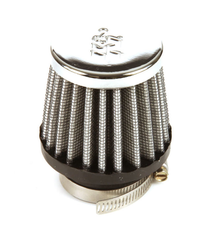 K&N Universal Chrome Filter 1 3/8 inch FLG / 2 1/2 inch Base / 2 inch Top / 2 1/4 inch Height - Bull Strap