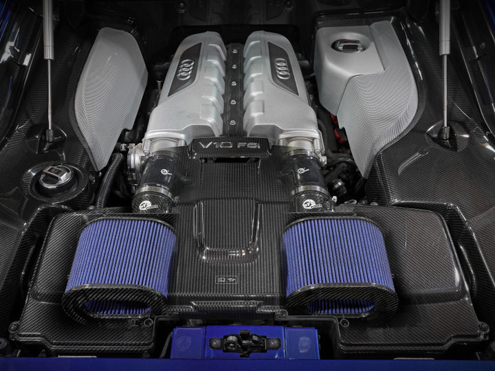 aFe 15-21 Lamborghini Huracan V10-5.2L Track Series Intake System w/ Pro 5R Filter - Bull Strap