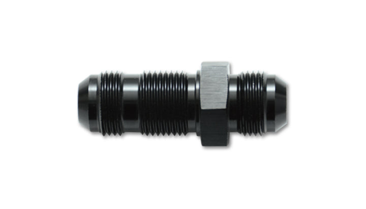 Vibrant -16AN Flare Straight Bulkhead Adapter Fitting - Aluminum - Bull Strap