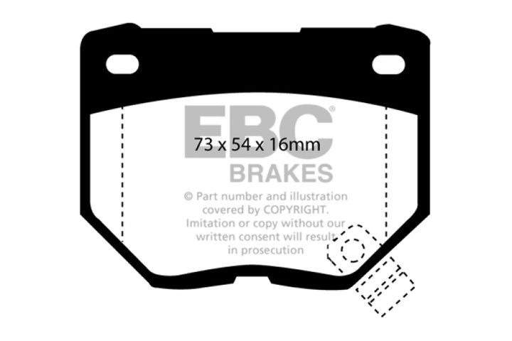 EBC 89-95 Nissan Skyline (R32) 2.6 Twin Turbo GT-R Yellowstuff Rear Brake Pads - Bull Strap