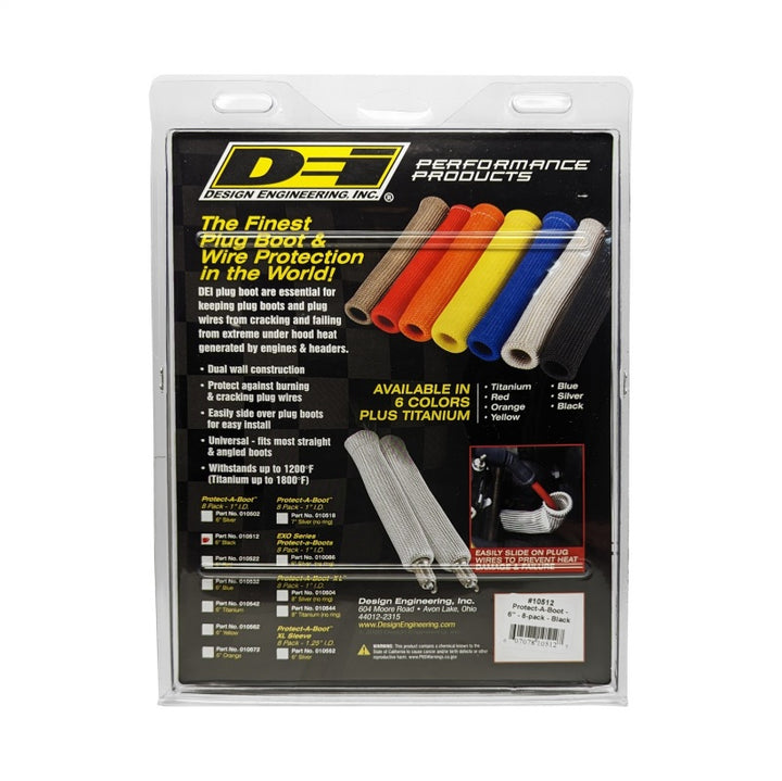 DEI Protect-A-Boot - 6in - 8-pack - Black - Bull Strap