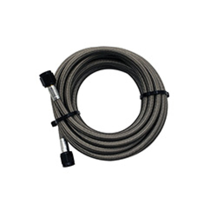 Snow Performance 15ft Braided Stainless Line (Black) w/ -4AN Fittings (NX Version) - Bull Strap