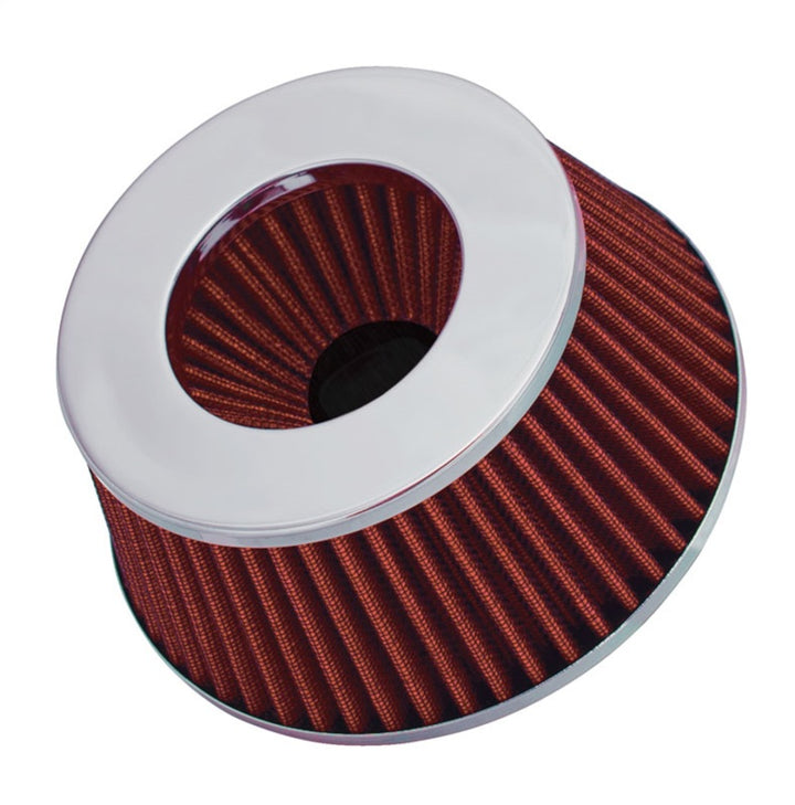 Spectre Adjustable Conical Air Filter 2-1/2in. Tall (Fits 3in. / 3-1/2in. / 4in. Tubes) - Red - Bull Strap