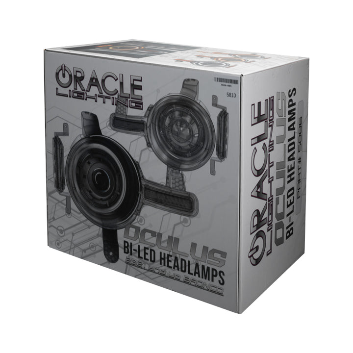 Oracle 2021+ Ford Bronco Oculus  Bi-LED Projector Headlights - Amber/White Switchback - Bull Strap