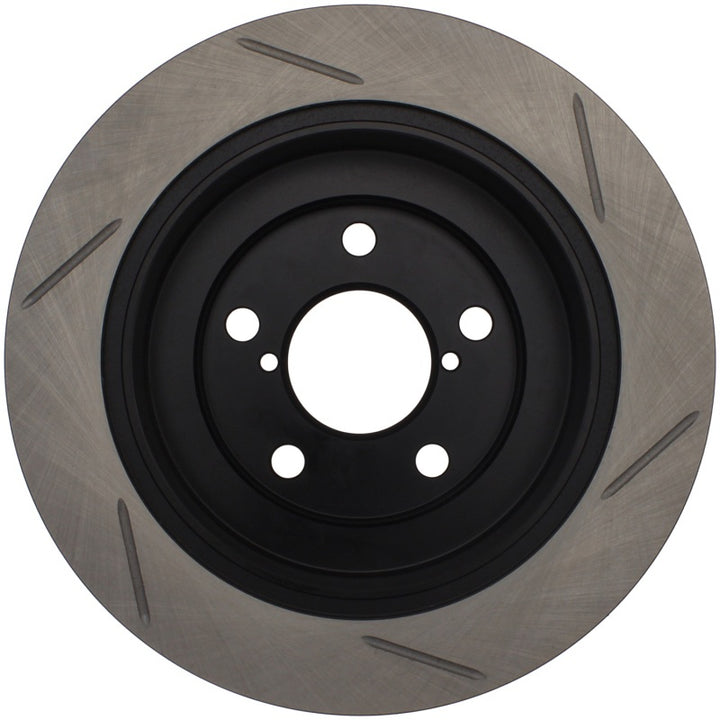 StopTech Power Slot 02-05 WRX Rear Right SportStop Slotted Rotor - Bull Strap