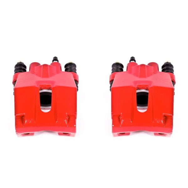 Power Stop 04-11 Ford F-150 Rear Red Calipers w/o Brackets - Pair - Bull Strap
