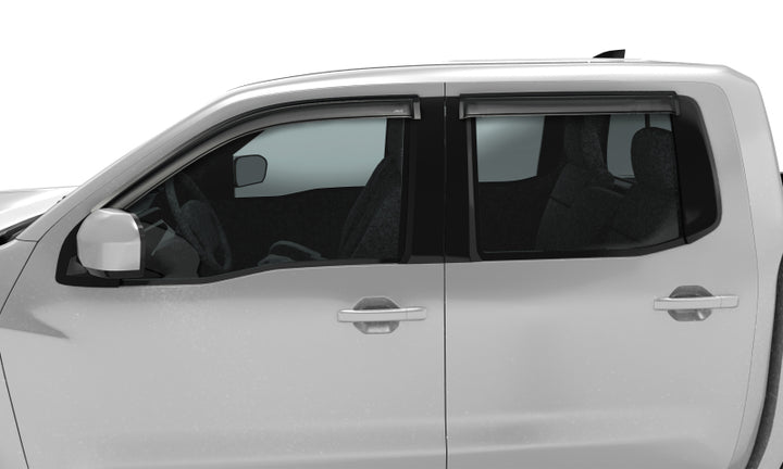 AVS 2022 Nissan Frontier (Crewcab Pickup) Ventvisor Outside Mount Window Deflectors 4pc - Smoke - Bull Strap