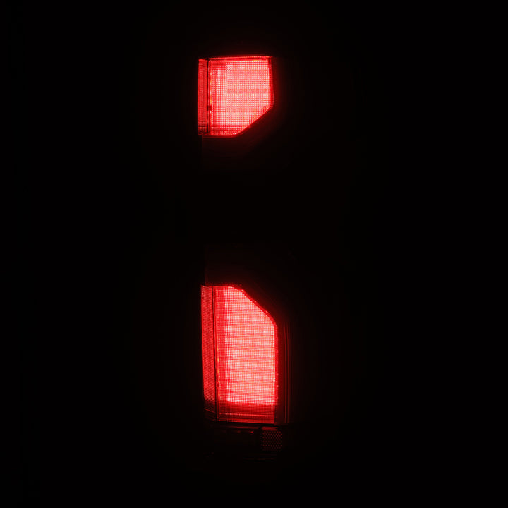 AlphaRex 19-24 Chevy Silverado 1500 / 20-24 2500HD/3500HD LUXX-Series LED Tail Lights Alpha Black - Bull Strap