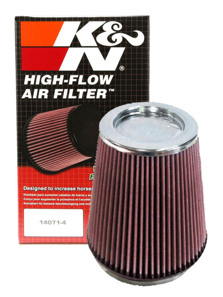 K&N Universal Air Filter 6in Flange ID x 7.5in Base / 5in OD Top x 8in H - Bull Strap
