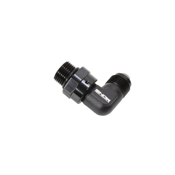Snow -8 ORB to -8AN 90 Degree Swivel Fitting (Black) - Bull Strap