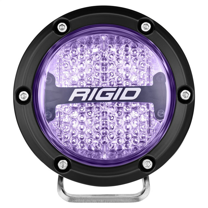 Rigid Industries 360-Series 4in LED Off-Road Diffused Beam - RGBW Backlight (Pair) - Bull Strap