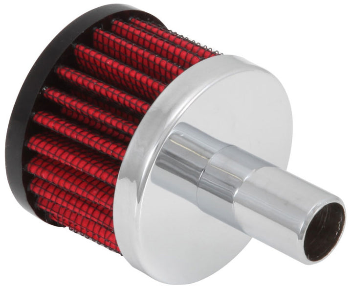 K&N Steel Base Crankcase Vent Filter .625in Vent OD x 2in OD x 1.5in Height - Bull Strap