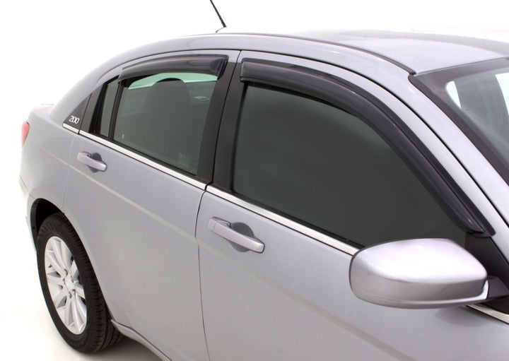 AVS 07-10 Chrysler Sebring Ventvisor Outside Mount Window Deflectors 4pc - Smoke - Bull Strap
