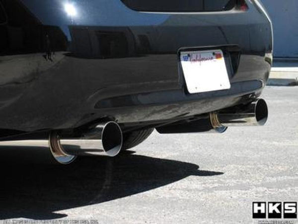 HKS 09-13 G37 Sedan Hi-Power Rear Muffler (SUS304 NO COATING) - Bull Strap