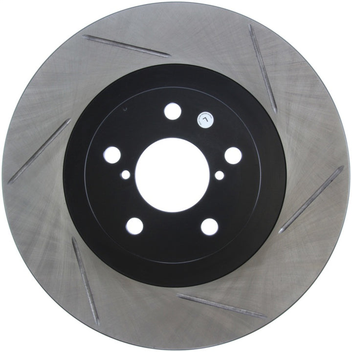 StopTech Power Slot 02-10 WRX Front Left SportStop Slotted Rotor - Bull Strap