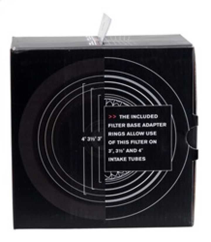 Spectre Adjustable Conical Air Filter 2-1/2in. Tall (Fits 3in. / 3-1/2in. / 4in. Tubes) - Red - Bull Strap