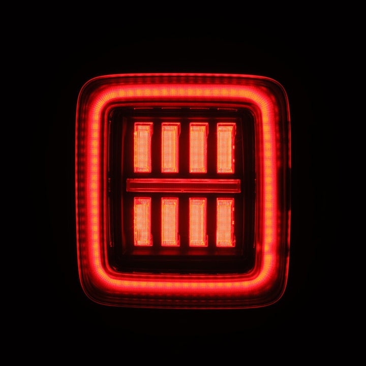 AlphaRex 18-23 Jeep Wrangler JL NOVA Prismatic LED Taillights Black-Red - Bull Strap